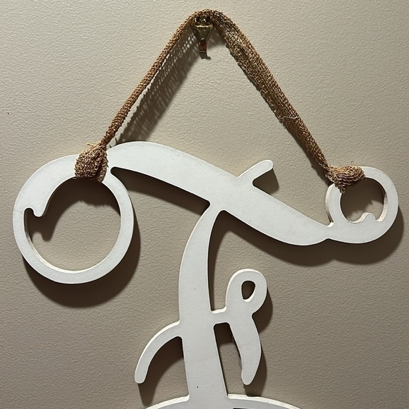 F Initial Wooden Wall Door Hanging 18” X 16” - Picture 2 of 3